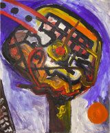 ©  Kourosh Bahar | head on hand, 12/97, acrylic/paper, 17x14"