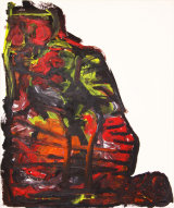 ©  Kourosh Bahar | cat, 12/97, acrylic/paper, 17x14"