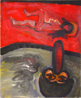 ©  Kourosh Bahar | looker, 12/97, acrylic/paper, 17x14"