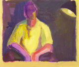 ©  Kourosh Bahar | selfpt w lamp, 1994, acrylic / paper, 14x17"