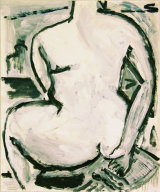 ©  Kourosh Bahar | sitting figure back, 2/2002, acrylic/paper, 17x14"