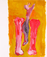 ©  Kourosh Bahar | bird & bones, 11/97, acrylic/paper, 17x14"