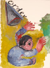 ©  Kourosh Bahar | order, 11/1997, oil/paper, 13.25 x 9.75"