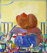 ©  Kourosh Bahar | stone city, 2008/2014, oil / canvas mounted on wood, 24x21" by 1/2 " in thickness