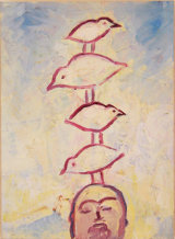 ©  Kourosh Bahar | birdshead III, 2013, oil/wood, 14 X 10.25 by 3/4" in thickness