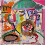 © Kourosh Bahar | data-miner, 2014, oil & charcoal on canvas, 12x12"