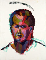 ©  Kourosh Bahar | self portrait, 1990, acrylic/canvas bd, 20x16"