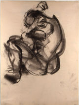 ©  Kourosh Bahar | sitting figure, 1992, charcoal/paper, 24x18"