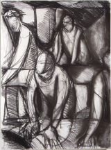 ©  Kourosh Bahar | students drawing, 1995, charcoal/paper, 24x18"