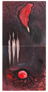 © Kourosh Bahar | visitation [diptych], 1997, oil/canvas, 60x30"