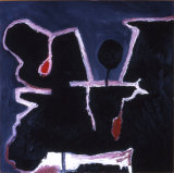 © Kourosh Bahar | black and red I, 1997, oil/canvas, 30x30