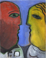 © Kourosh Bahar | man woman, 1998, oil / canvas board, 20x16