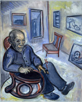 © Kourosh Bahar | picasso's visit at #8, 1998, oil/canvas, 20x16"