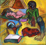 ©  Kourosh Bahar | still life w coyote skull, 2000, oil/canvas, 30x30"