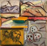 © Kourosh Bahar | 3 skulls, 2002, oil/canvas, 24x24