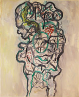 ©  Kourosh Bahar | Internal II, 2002, charcoal+oil/canvas, 30x24