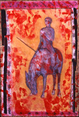 ©  Kourosh Bahar | Sentinel, 2002, acrylic pencil canvas on wood