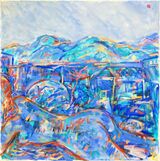 KB2003-2004 - blue nudes & landscape - oil can - 18x18