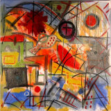 © Kourosh Bahar | Red iii, 2003, oil+charcoal / canvas, 24x24"