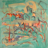 ©  Kourosh Bahar |  crown-of-thorns, 2003, oil+charcoal / canvas, 24x24"