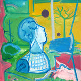 © Kourosh Bahar | blue bust, 2004, oil/canvas, 30x30"