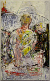 © Kourosh Bahar | sitting figure/pieta [transitional], 2006, oil/canvas,44x36"