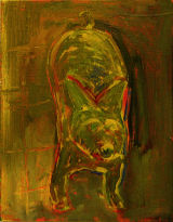 © Kourosh Bahar | django, 2007, oil/wood, 10x8"