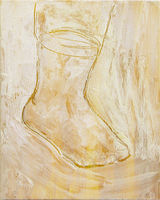 © Kourosh Bahar | foot, 2007, oil+pencil / wood, 8 1/8 x 6 1/2"