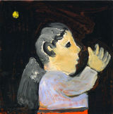 ©  Kourosh Bahar | angel, 2009, oil/postcard, 7.75 X 7.75"