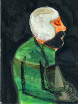 ©  Kourosh Bahar | watcher, 2010, acylic/postcard, 6.5 x 5"