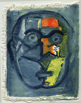 ©  Kourosh Bahar | blue head, 2009, acrylic / cut canvas, 7x5.5"