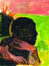 ©  Kourosh Bahar | chimera, 2010, acrylic/postcard, 6.5 x 5"