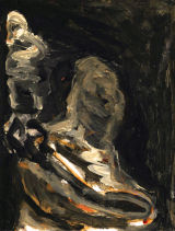 ©  Kourosh Bahar | puppeteer, 2010, acrylic/postcard, 6.5x5"