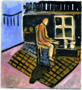 ©  Kourosh Bahar | man seated by window, 2010, acrylic/paper, 8 3/8 X 7.75"