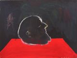 ©  Kourosh Bahar | head on red, 2012, oil/canvasboard, 12x16"