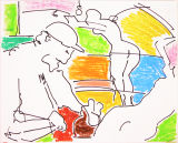 ©  Kourosh Bahar | Imagist #3, 2012, ink+pastel/paper, 11 x 13.75