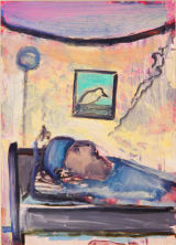 ©  Kourosh Bahar | nightstudio, 2012, oil, acrylic / postcard, 7x5"