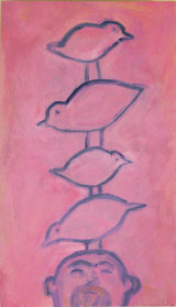 ©  Kourosh Bahar | birdshead IV, 2013, oil/wood, 9.5 X 5.5"  by  3/4"