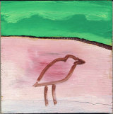 ©  Kourosh Bahar | Bird in the field, 2014, oil/wood, 6x5"