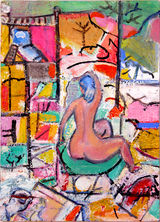 [FINAL VERSION]  KB2015-2011 - artist and model - oil wood - 14x10 ~DSCN4564~WX = © 2015 Kourosh Bahar