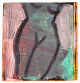 © Kourosh Bahar | standing figure, 2015, acrylic on cardboard, 43/4 x 3 5/8"