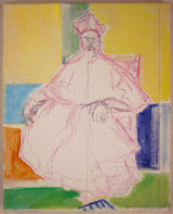 © Kourosh Bahar | variation on El Greco, 2016, oil+pencil / canvas, 10x8"