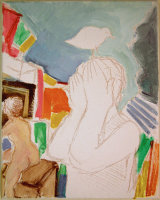 © Kourosh Bahar | artist & model, 2016, oil+pencil/canvas, 10x8"