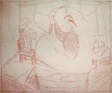 © Kourosh Bahar | artist & model #4, 2016, pencil / unstretched-canvas, 20x24"