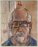 © Kourosh Bahar | self-portrait i, 2016, oil+pencil/canvas, 10x8"