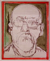 © Kourosh Bahar | self-portrait iii, 2016, oil+pencil/canvas, 10x8"