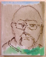 © Kourosh Bahar | self-portrait iv, 2016, oil+pencil/canvas, 10x8"