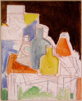 © Kourosh Bahar | still life w figure, 2016, oil+pencil/canvas, 10x8"