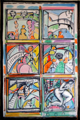 © Kourosh Bahar | Compositional Group #2, 2018, Oil/Unstretched-Canvas - 41.75 x 26.75"