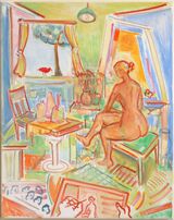 KB2022- Artist & Model w Red Bird - 20x16x0.75 - OilCan - 1.2 LB =IMG 1177~PvTmExy~Cp2